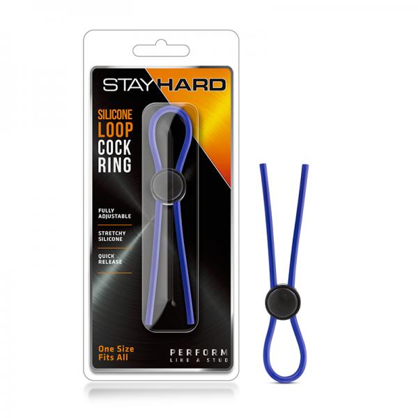 Stay Hard - Silicone Loop Cock Ring - Blue - Men's Toys - www.Coyha.com