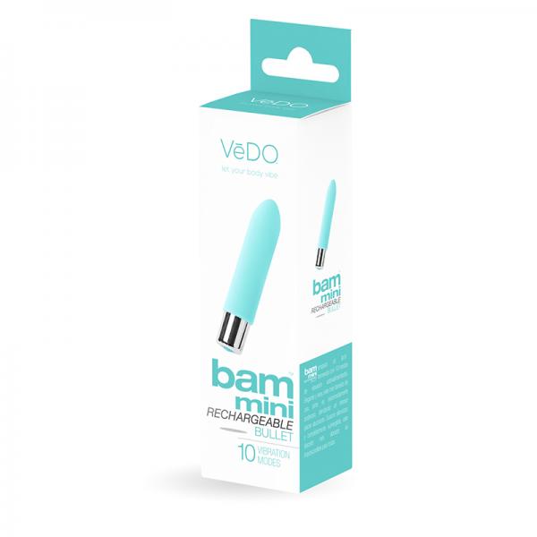 Vedo Bam Mini Rechargeable Bullet Vibe - Tease Me Turquoise - Vibrators - www.Coyha.com