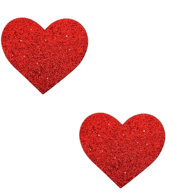 Neva Nude Pasty Hearts Glitter Red - Sexy Wear - www.Coyha.com