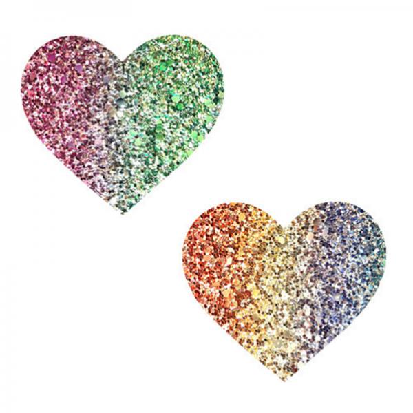 Neva Nude Pasty Heart Glitter Multicolor - Sexy Wear - www.Coyha.com