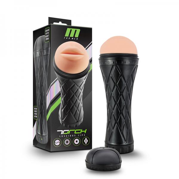 M For Men The Torch Luscious Lips Beige Stroker - Men's Toys - www.Coyha.com