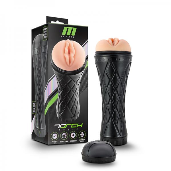 M For Men The Torch Pussy Beige Stroker - Men's Toys - www.Coyha.com