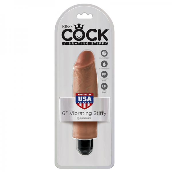 King Cock 6in Vibrating Stiffy Tan - Vibrators - www.Coyha.com