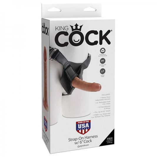 King Cock Strap-on Harness W/ 6in Cock Tan - Dildos - www.Coyha.com