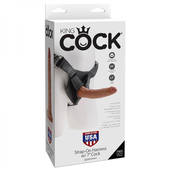 King Cock Strap-on Harness W/ 7in Cock Tan - Dildos - www.Coyha.com