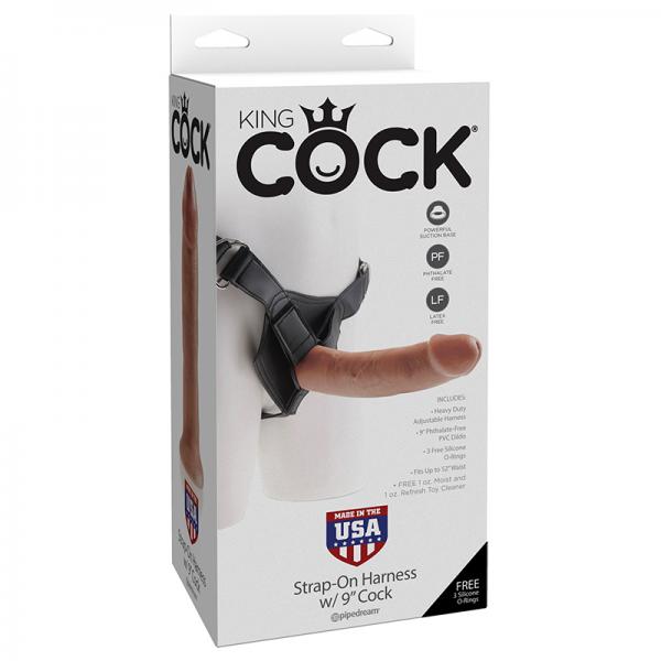 King Cock Strap-on Harness W/ 9in Cock Tan - Dildos - www.Coyha.com