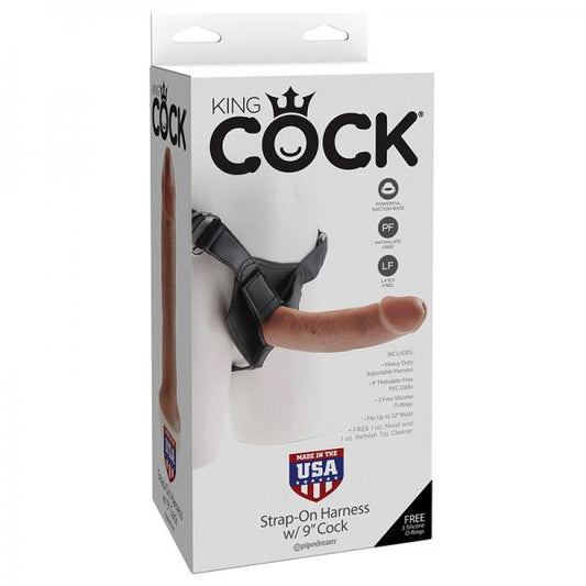 King Cock Strap-on Harness W/ 9in Cock Tan - Dildos - www.Coyha.com