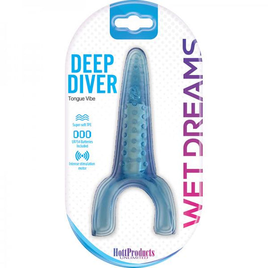 Tongue Star Deep Diver Vibrating Tongue With Motor Blue - Vibrators - www.Coyha.com