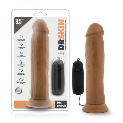 Dr. Skin Mocha Dr. Throb 9.5 Inch Vibrator With Suction Cup - Vibrators - www.Coyha.com