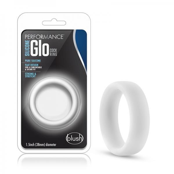 Performance - Silicone Glo Cock Ring - White Glow - Men's Toys - www.Coyha.com