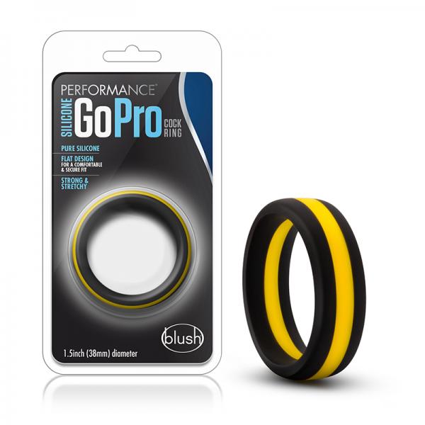 Performance - Silicone Go Pro Cock Ring - Black/gold/black - Men's Toys - www.Coyha.com