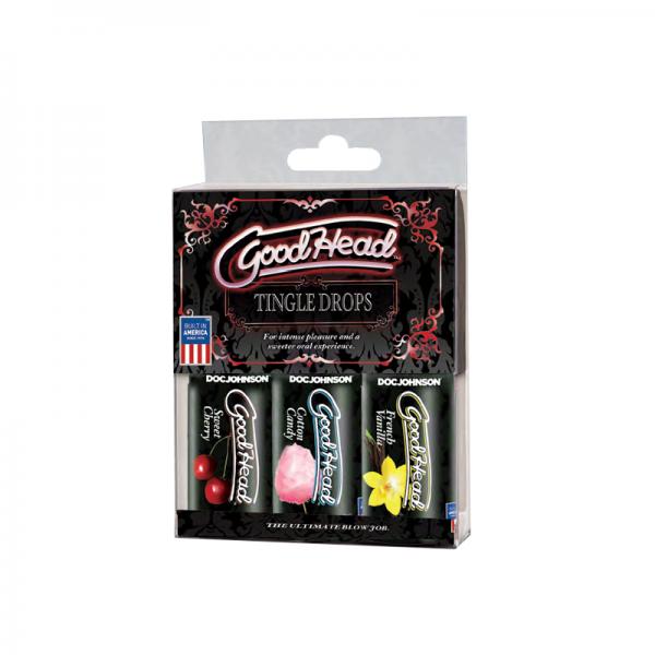 Goodhead Tingle Drops 3-pack French Vanilla, Cotton Candy, Sweet Cherry - Lubes & Lotions - www.Coyha.com