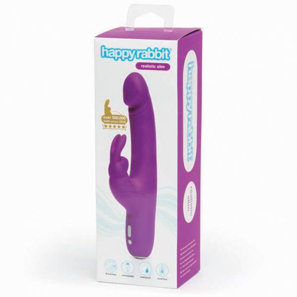 Happy Rabbit Slimline Realistic Purple - Vibrators - www.Coyha.com