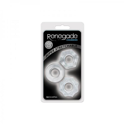 Renegade Chubbies 3 Pack Cock Rings Clear - Men's Toys - www.Coyha.com