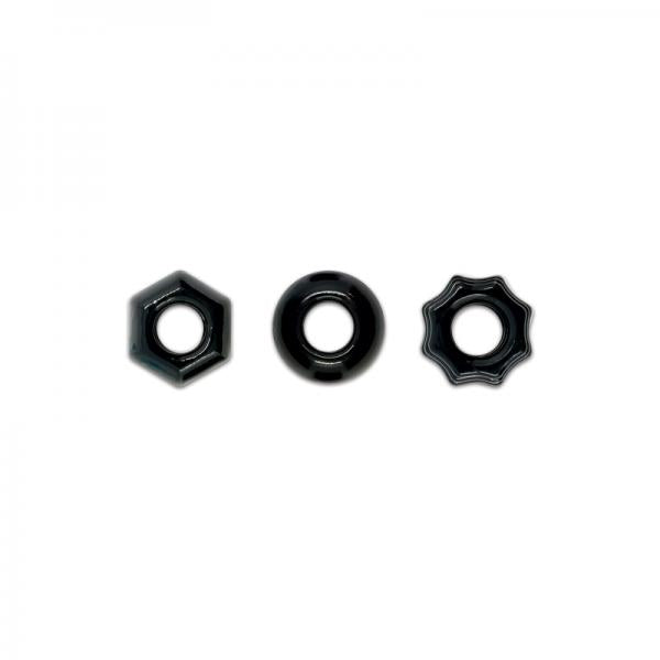 Renegade Chubbies 3 Pack Cock Rings Black - Men's Toys - www.Coyha.com