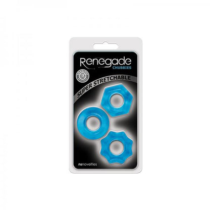 Renegade Chubbies 3 Pack Cock Rings Blue - Men's Toys - www.Coyha.com