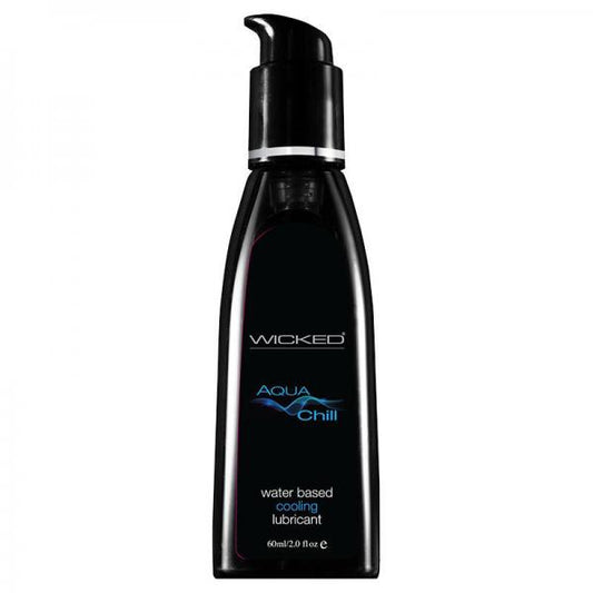 Wicked Aqua Chill Waterbased Cooling Sensation Lubricant 4oz - Lubes & Lotions - www.Coyha.com