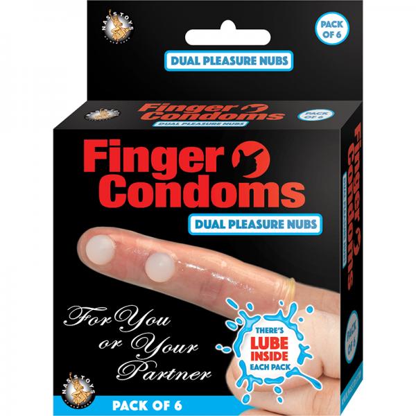 Finger Condoms Dual Pleasure Nubs 6 Pack - Extras - www.Coyha.com