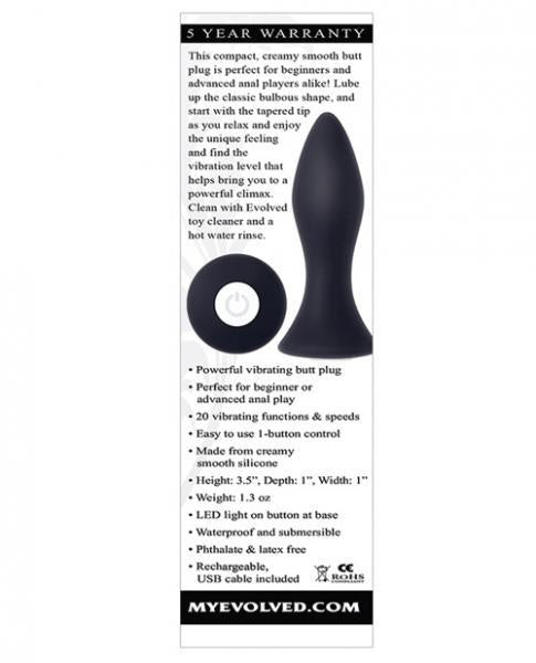 Mighty Mini Butt Plug Rechargeable Black Vibrator - Anal Toys - www.Coyha.com