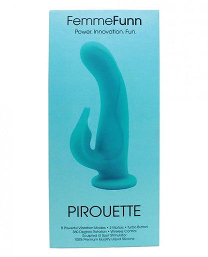 Femmefunn Pirouette Turquoise Blue Rabbit Vibrator - Vibrators - www.Coyha.com