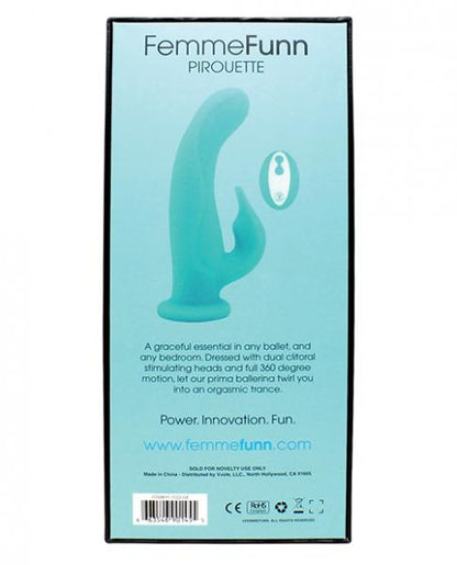 Femmefunn Pirouette Turquoise Blue Rabbit Vibrator - Vibrators - www.Coyha.com