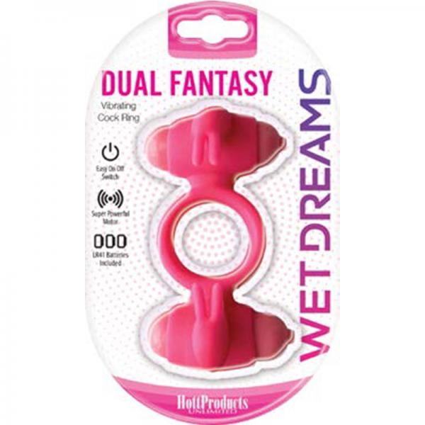 Wet Dreams Dual Fantasy Dual Cock Ring With Turbo Motors - Men's Toys - www.Coyha.com