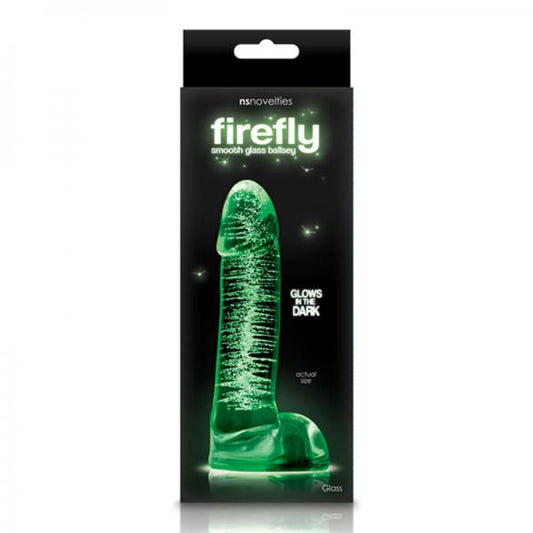 Firefly Glass - Smooth Ballsey - 4in Dildo - Clear - Dildos - www.Coyha.com