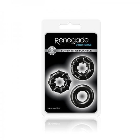 Renegade Dyno Rings Black 3 Pack - Men's Toys - www.Coyha.com