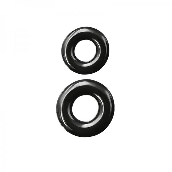 Renegade Double Stack Black Cock Rings - Men's Toys - www.Coyha.com