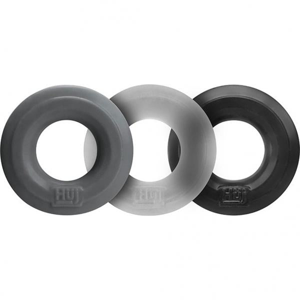 Hunkyjunk Huj3 3-pack C-ring, Tar Multi - Men's Toys - www.Coyha.com