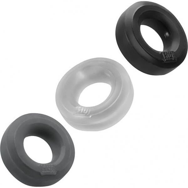 Hunkyjunk Huj3 3-pack C-ring, Tar Multi - Men's Toys - www.Coyha.com