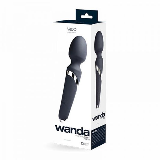 Vedo Wanda Rechargeable Wand Vibe - Just Black - Vibrators - www.Coyha.com