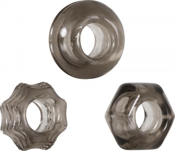 Triple Thick Cock Ring Trio Smoke - Men's Toys - www.Coyha.com