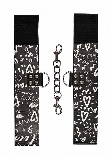 Printed Handcuffs Love Street Art Fashion Black - Bondage - www.Coyha.com