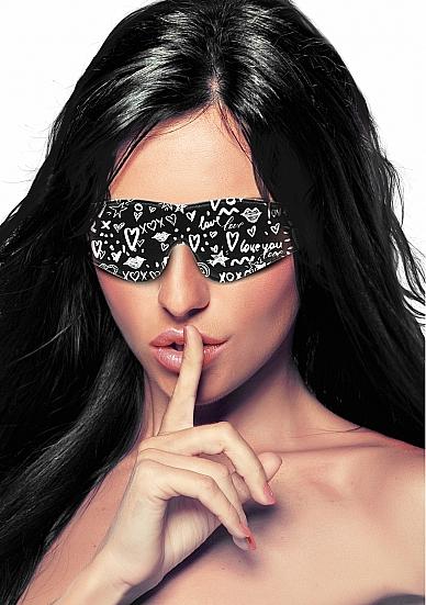 Ouch! Printed Eye Mask - Love Street Art Fasion - Black - Bondage - www.Coyha.com