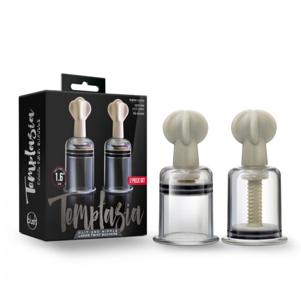 Temptasia - Clit And Nipple Large Twist Suckers - Set Of 2 - Clear - Bondage - www.Coyha.com