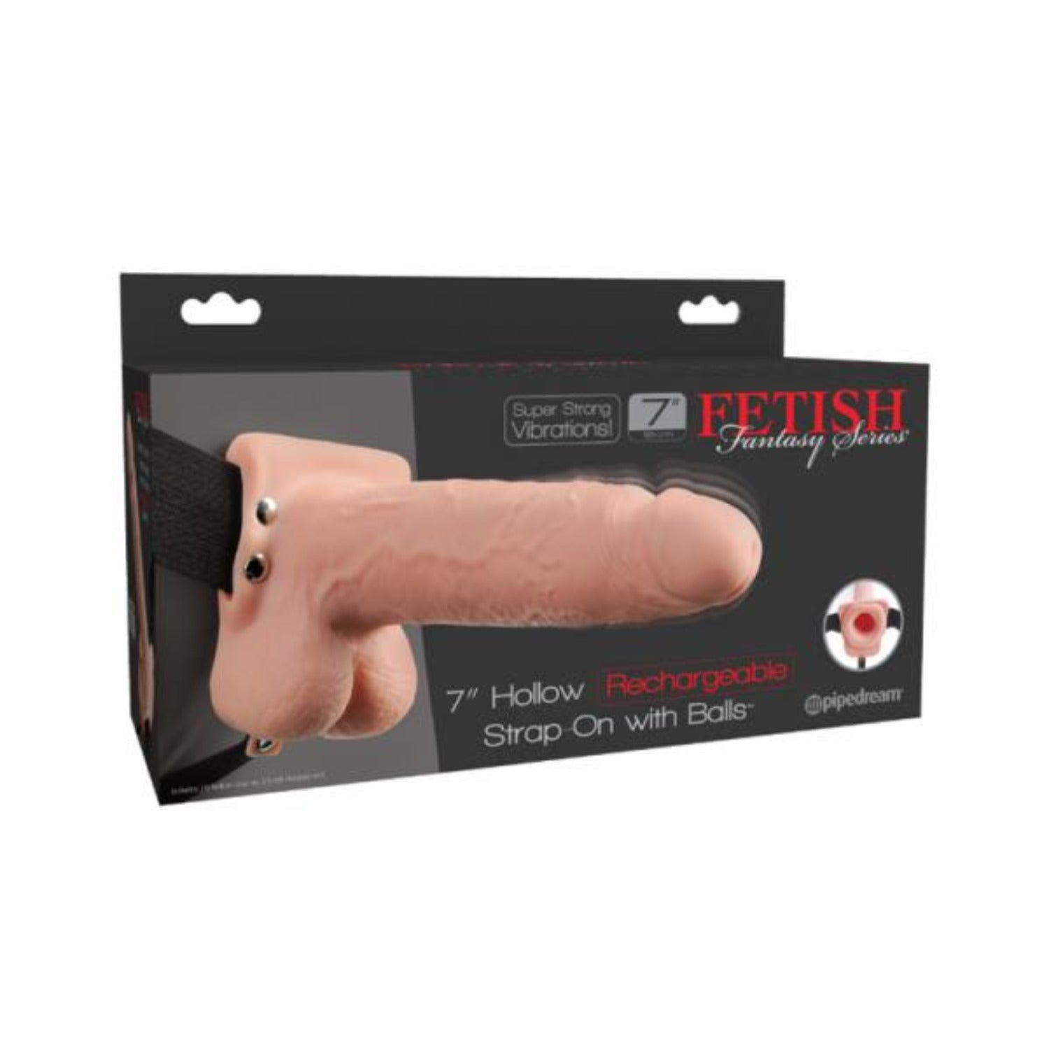 Fetish Fantasy 7in Hollow Rechargeable Strap-on With Balls, Flesh - Men's Toys - www.Coyha.com