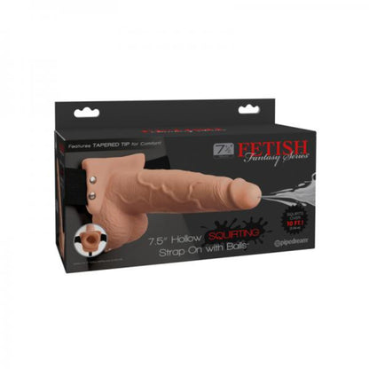 Fetish Fantasy 7.5in Hollow Squirting Strap-on With Balls, Flesh - Men's Toys - www.Coyha.com