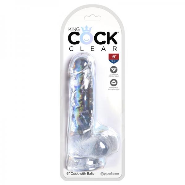 King Cock Clear 6in Cock With Balls - Dildos - www.Coyha.com