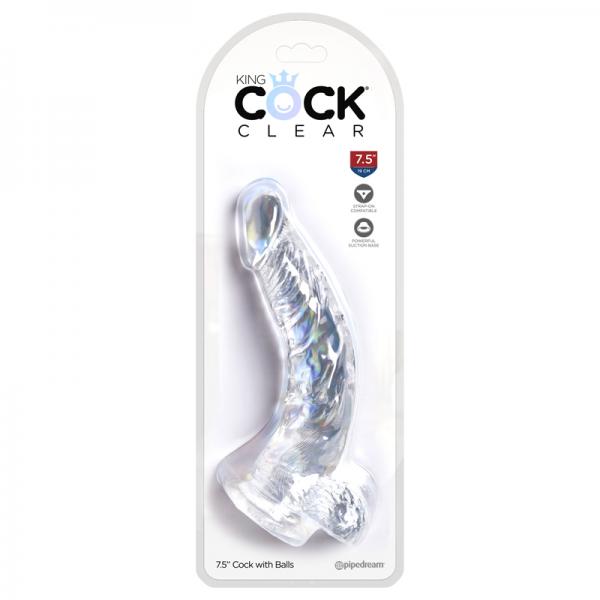 King Cock Clear 7.5in Cock With Balls - Dildos - www.Coyha.com