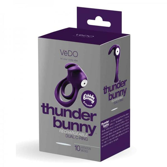 Vedo Thunder Rechargeable Dual Cockring Purple - Men's Toys - www.Coyha.com