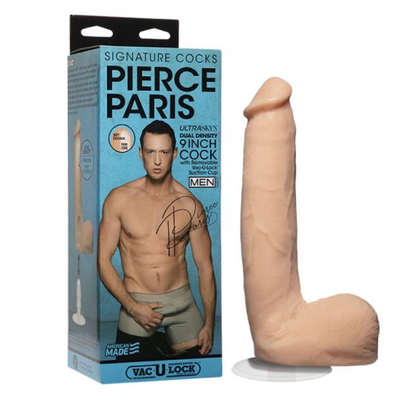 Signature Cocks Pierce Paris 9 Inch Ultraskyn Cock With Removable Vac-u-lock Suction Cup Vanilla - Dildos - www.Coyha.com