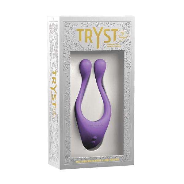 Tryst V2 Bendable Multi Erogenous Zone Massager With Remote Purple - Vibrators - www.Coyha.com