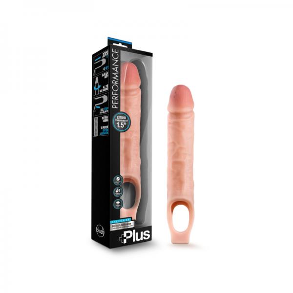 Performance Plus - 10 Inch Silicone Cock Sheath Penis Extender - Vanilla - Men's Toys - www.Coyha.com