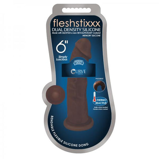 Fleshstixxx 6in Silicone Dildo Chocolate - Dildos - www.Coyha.com