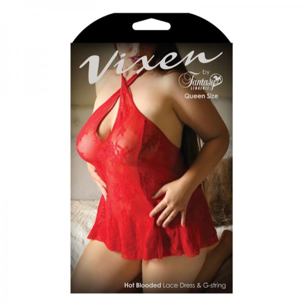 Vixen Hot Blooded Lace Dress & G-string O/S/Queen - Sexy Wear - www.Coyha.com