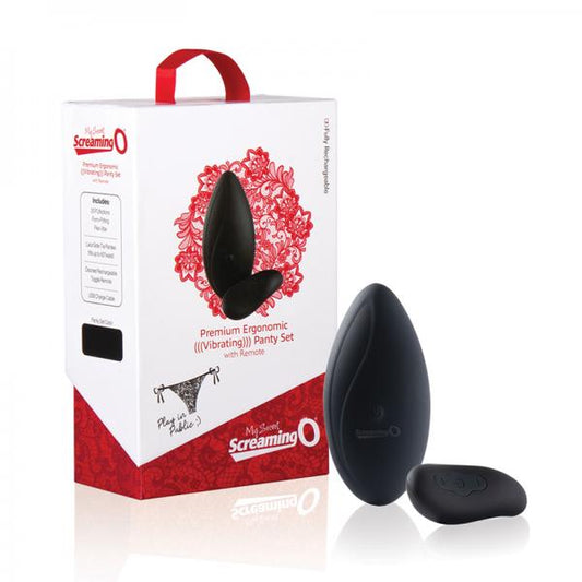 Screaming O Premium Ergonomic Remote Panty Set Black - Sexy Wear - www.Coyha.com