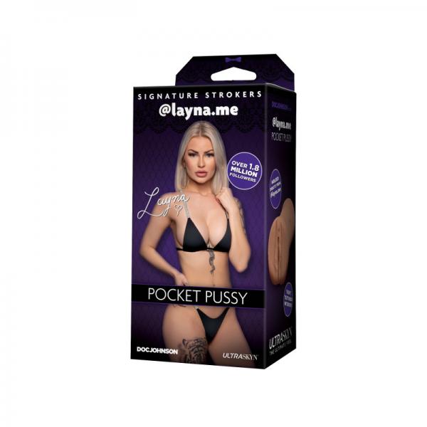 Signature Strokers - Girls Of Social Media - @layna.me - Ultraskyn Pocket Pussy Vanilla - Men's Toys - www.Coyha.com