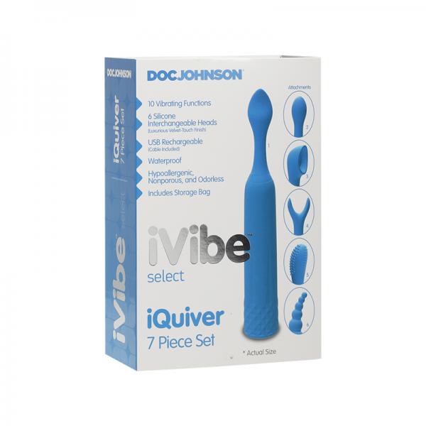 Ivibe Select - Iquiver Bullet Vibrator - 7 Piece Set Periwinkle Blue - Vibrators - www.Coyha.com