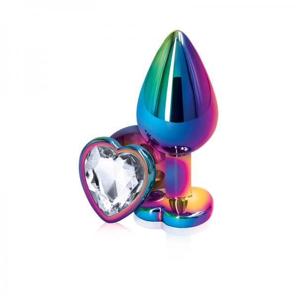 Rear Assets Mulitcolor Heart Medium Clear - Anal Toys - www.Coyha.com